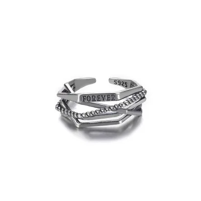 Vintage Multi Layer Geometric FOREVER Open Rings Adjustable S925 Sterling Silver Plating Beaded FOREVER0 Letter Opening Rings
Vintage Multi Layer Geometric FOREVER Open Rings Adjustable S925 Sterling Silver Plating Beaded FOREVER0 Letter Opening Rings