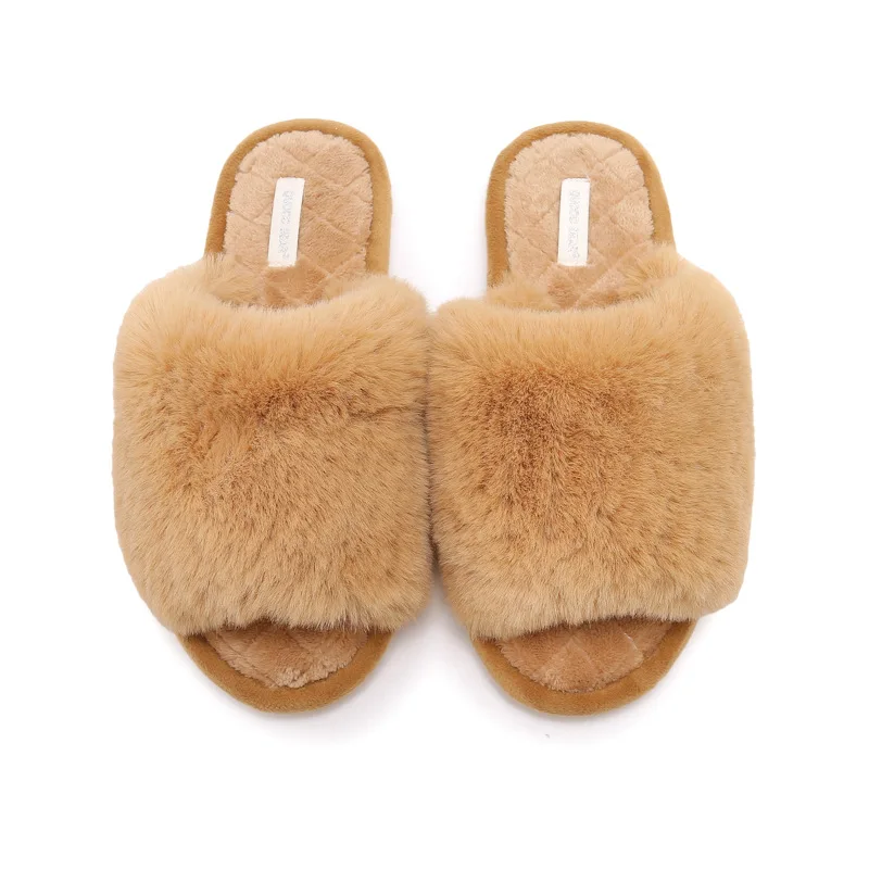 Dropshipping fur slides autumn and winter warm indoor slippers lovely plush slipper home slippers for woman, Customizable 
Dropshipping fur slides autumn and winter warm indoor slippers lovely plush slipper home slippers for woman, Customizable
