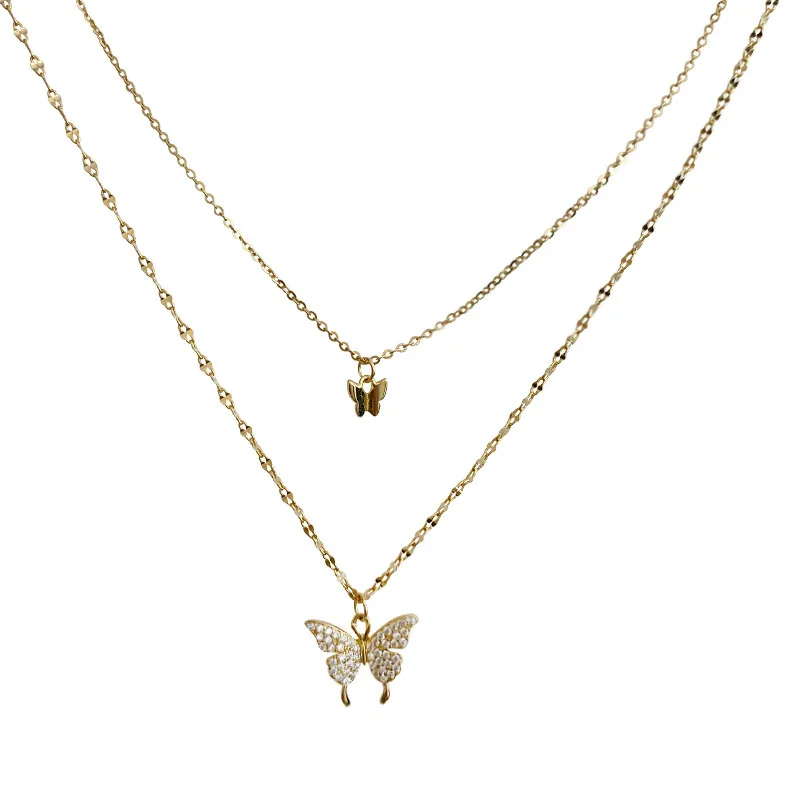 PAVA 2022 Butterfly Necklaces Gold Plated Fashion Layered Zircon Make a Wish Butterfly Necklace for Women Girls
PAVA 2022 Butterfly Necklaces Gold Plated Fashion Layered Zircon Make a Wish Butterfly Necklace for Women Girls