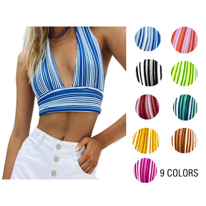 Summer Women Halter Vest Sexy V Neck Sleeveless Sexy Stripe Crop Top Backless Knitted Tank Tops, Customized color
Summer Women Halter Vest Sexy V Neck Sleeveless Sexy Stripe Crop Top Backless Knitted Tank Tops, Customized color