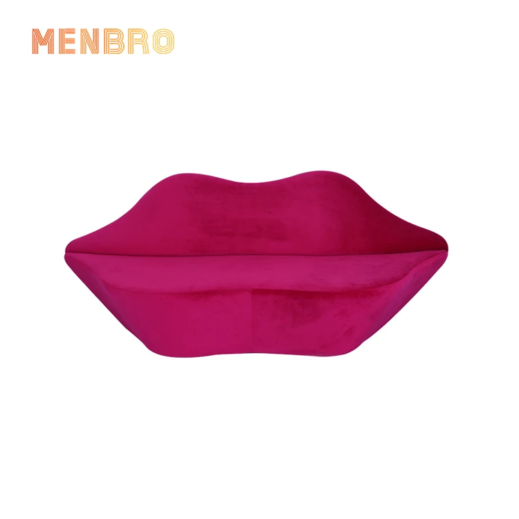 Lábios moda Veludo Sala de estar Sofá Sofá Bocca Lábio Em Forma De Rosa Vermelho Beijo Sofá da forma