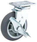 Promotional 4/5/6/8 inch artificial rubber wheel heavy duty furniture TPR grey caster wheel with brake