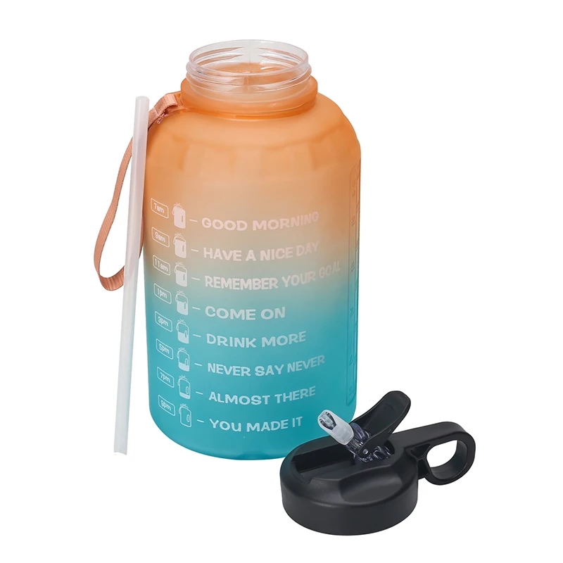 new 2.2L half gallon sport water bottle Gradient color Large Capacity motivational Water Bottle Plastic custom color logo, Customized color
new 2.2L half gallon sport water bottle Gradient color Large Capacity motivational Water Bottle Plastic custom color logo, Customized color