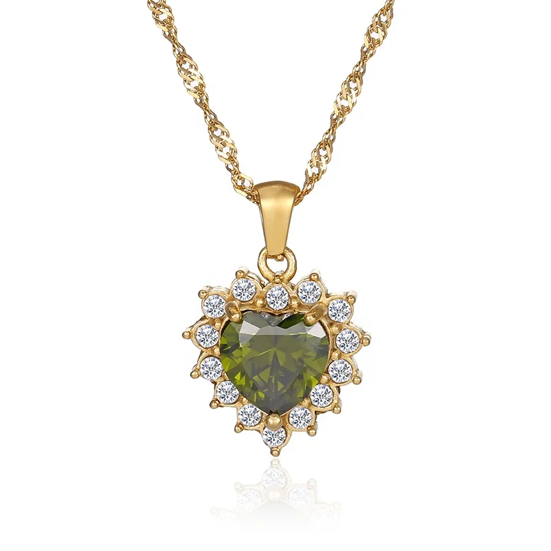 Personalized Custom Pendant Crystal Women Trendy Silver Gold Plated Heart Zircons Chain Necklace Jewelry, As picture
Personalized Custom Pendant Crystal Women Trendy Silver Gold Plated Heart Zircons Chain Necklace Jewelry, As picture