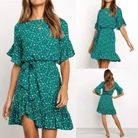 Floral Print Summer Dress Women Boho Ruffles Beach Dress O-neck Short Sleeve Mini Sundresses
Floral Print Summer Dress Women Boho Ruffles Beach Dress O-neck Short Sleeve Mini Sundresses