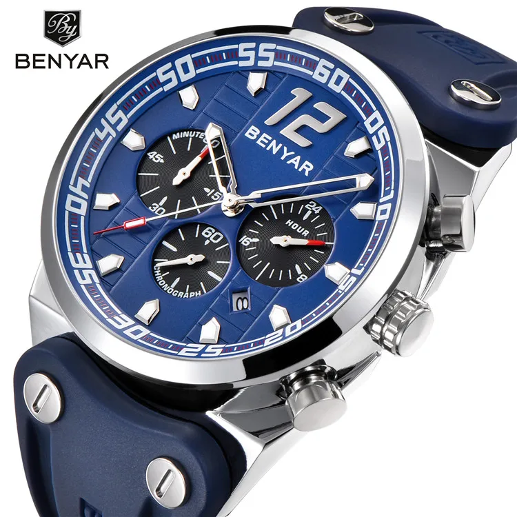 BENYAR BY 5131 Luxury Brand Quartz watch Men Military silicone strap Calendar Function Chronograph Waterproof
BENYAR BY 5131 Luxury Brand Quartz watch Men Military silicone strap Calendar Function Chronograph Waterproof
