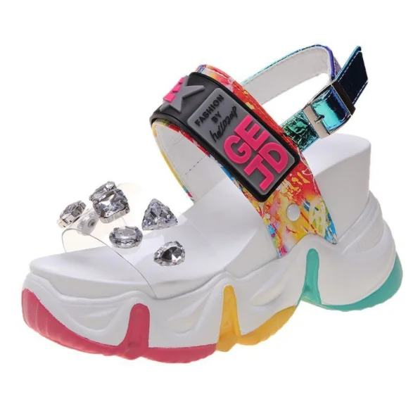 2020 Summer Shoes Women Rhinestone slippers high heel fashion ladies wedge platform sandals for women, White,color
2020 Summer Shoes Women Rhinestone slippers high heel fashion ladies wedge platform sandals for women, White,color