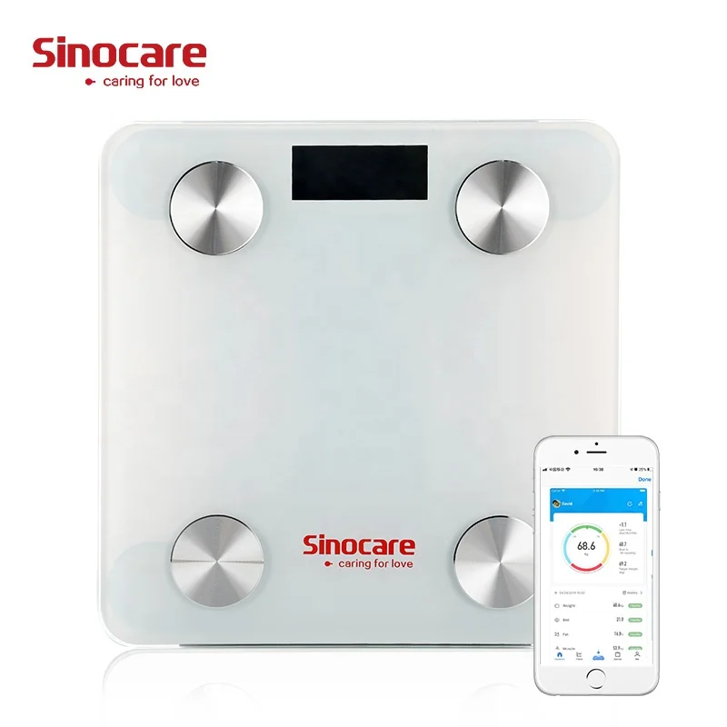 

Sinocare Smart Wireless Body Fat Analyzer Scale BMI Digital Electronic Bathroom Weighing Scale