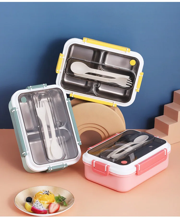 Stainless Steel Portable Grid lunch box insulated food carrier, Light green/pink/yellow
Stainless Steel Portable Grid lunch box insulated food carrier, Light green/pink/yellow