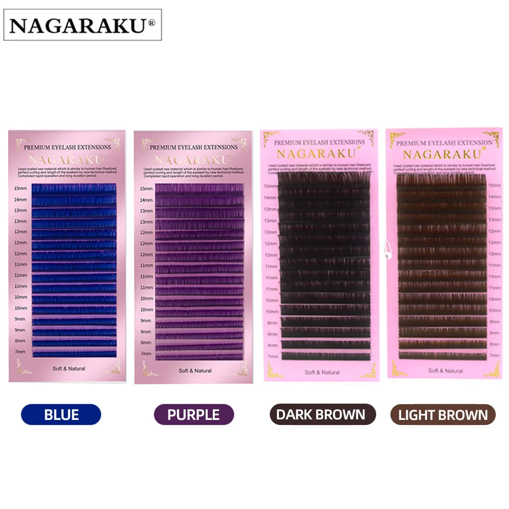 NAGARAKU color eyelash extension brown purple blue colorful mink individual eyelash nagaraku official soft pestanas, Dark brown/light brown/purple/blue
NAGARAKU color eyelash extension brown purple blue colorful mink individual eyelash nagaraku official soft pestanas, Dark brown/light brown/purple/blue
