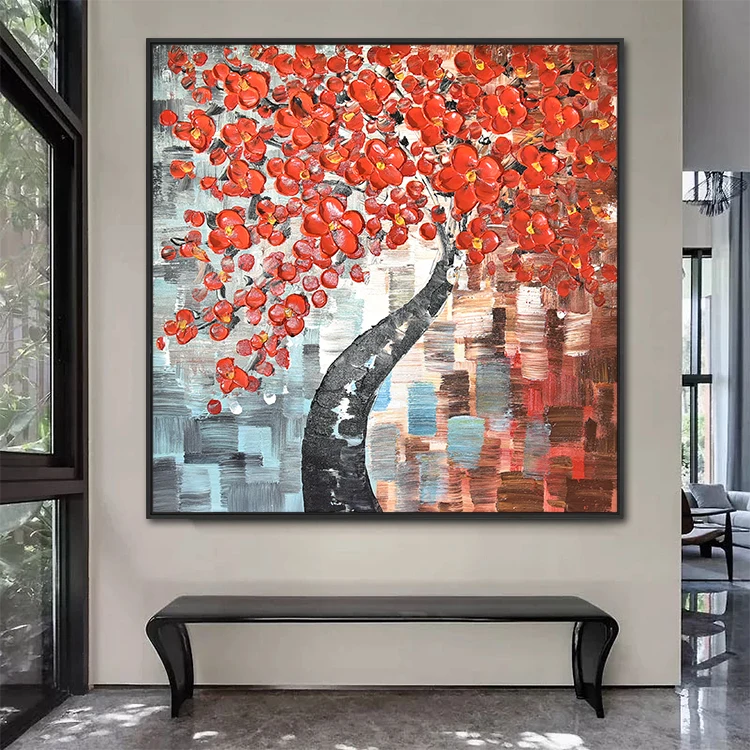 Hand Made Knife Art Work Red Flower Canvas Oil Painting Abstract 3D Wall Art For Home Decor
Hand Made Knife Art Work Red Flower Canvas Oil Painting Abstract 3D Wall Art For Home Decor