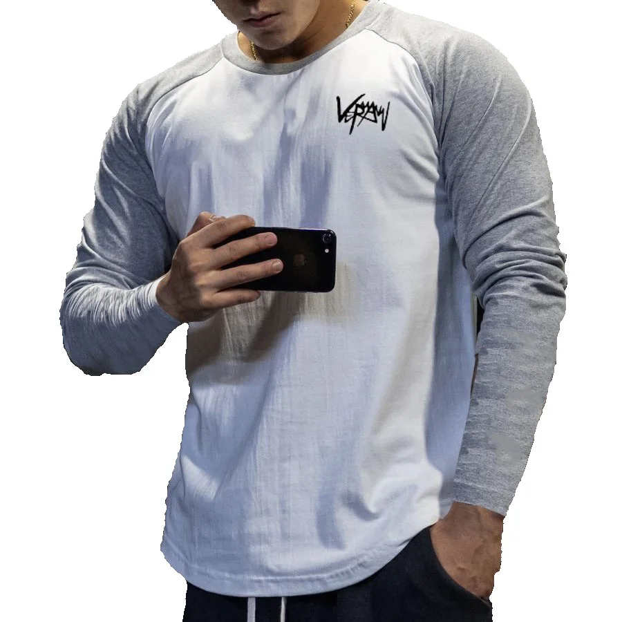 Men's T-shirt color contrast light plate large round neck base coat men's baseball shirts casual training suit
Men's T-shirt color contrast light plate large round neck base coat men's baseball shirts casual training suit