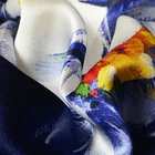 hand print heavy soft floral printed large design charmeuse digital 100% pure print satin silk fabric