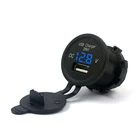 Factory Price 5V 2.1A One USB Port Car Phone Charger With LED Display Voltmeter