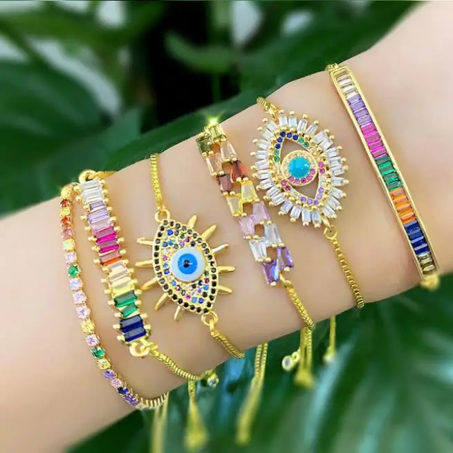 Fahion women 18k gold bracelet Cuba's chain retro eye bracelet with zircon bracelets Bohemia girl gifts eyes chain
Fahion women 18k gold bracelet Cuba's chain retro eye bracelet with zircon bracelets Bohemia girl gifts eyes chain