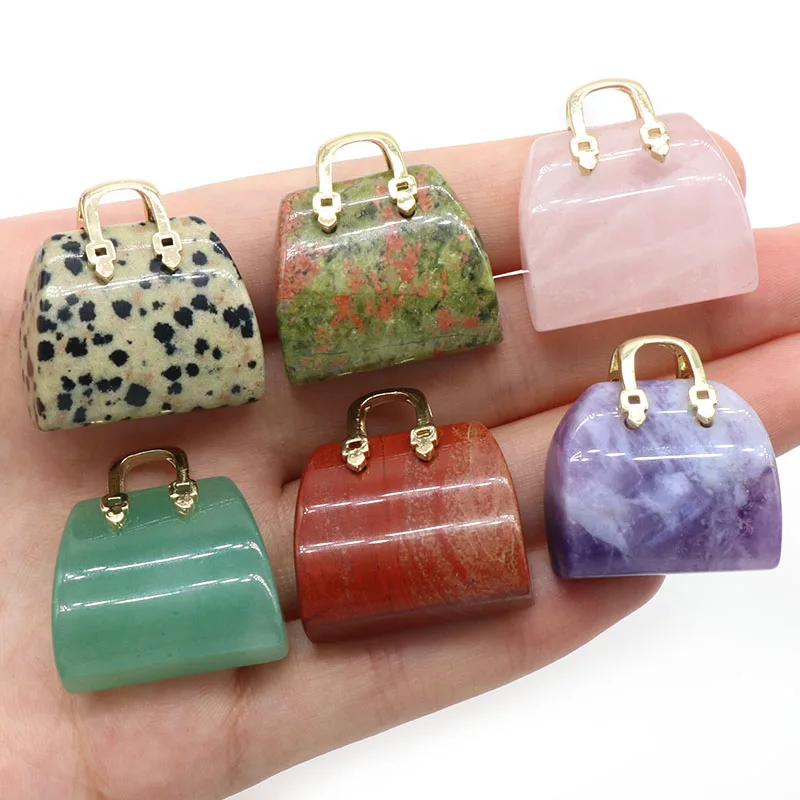 DIY Jewelry Accessory Gemstone Crystal Amethyst Tiger Eye Mini Bag Necklace Charm Stone Pendant
DIY Jewelry Accessory Gemstone Crystal Amethyst Tiger Eye Mini Bag Necklace Charm Stone Pendant