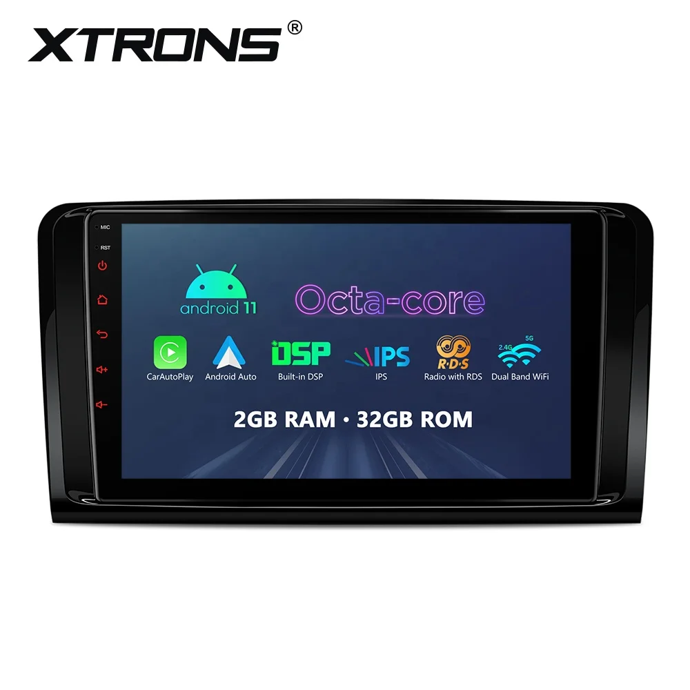 XTRONS radio android 9 inch IPS Screen multimedia car audio for mercedes-benz ml class w164 with built-in DSP car play