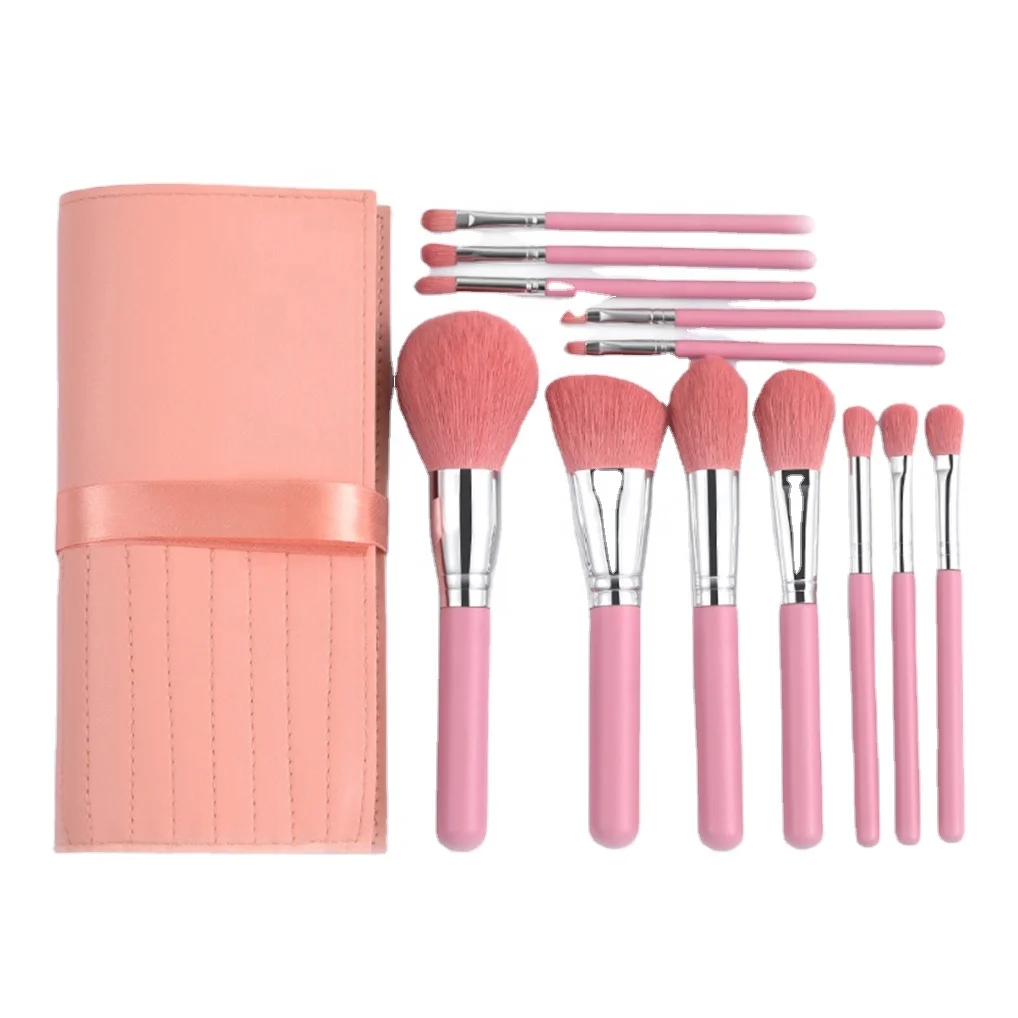 12pcs Pink Makeup Brush Set Professional Cosmetic Tools With PU Bag
12pcs Pink Makeup Brush Set Professional Cosmetic Tools With PU Bag