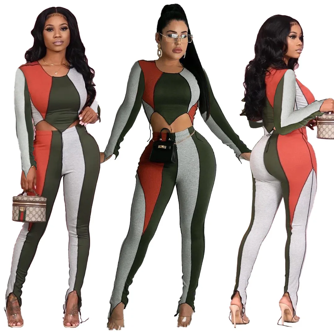 2020 Two Piece Matching Color Sweater Long Sleeve Fall Sets For Girls Two Piece Fall Sets Women Women Joggers Suits Set
2020 Two Piece Matching Color Sweater Long Sleeve Fall Sets For Girls Two Piece Fall Sets Women Women Joggers Suits Set