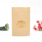 Resealable Kraft Paper Stand Up Food Packaging Bag With Zipper