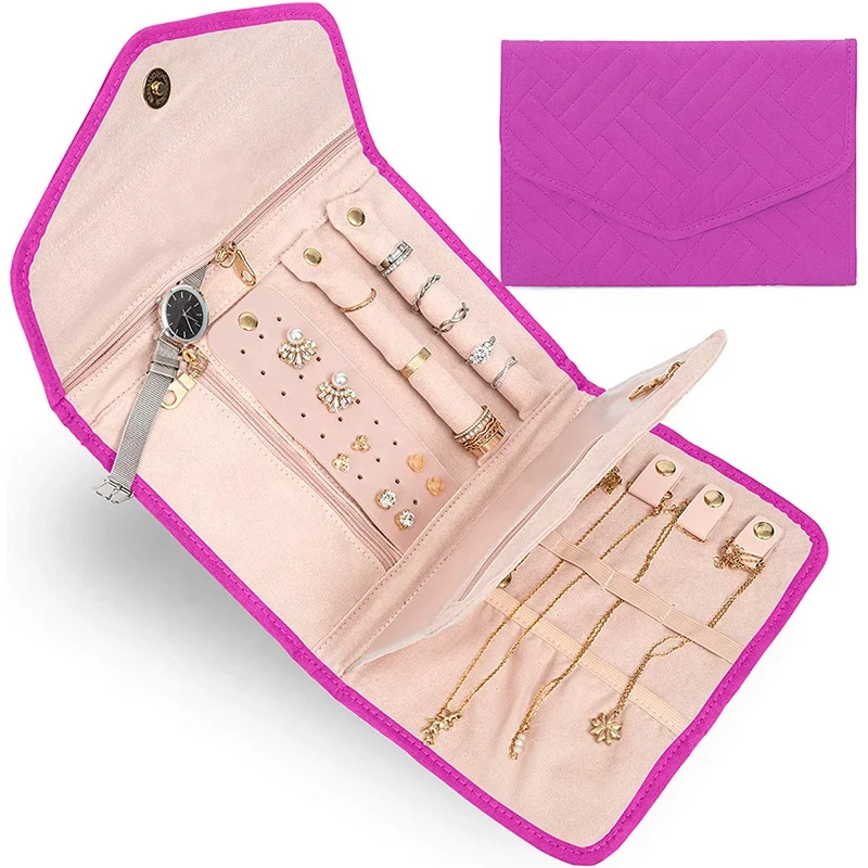 Travel Jewelry Organizer Roll Foldable Jewelry Case for Traveling Convenience Travel Jewelry bag, Customized color
Travel Jewelry Organizer Roll Foldable Jewelry Case for Traveling Convenience Travel Jewelry bag, Customized color