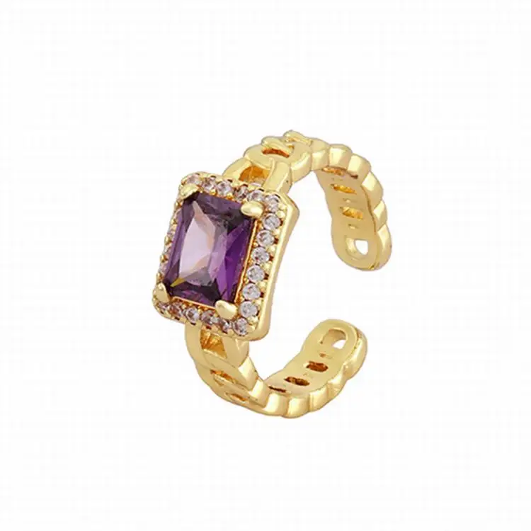 Simple Fashion Chain Open Zircon Ring Korean Version Of Copper-Plated Gold-Plated Ring
Simple Fashion Chain Open Zircon Ring Korean Version Of Copper-Plated Gold-Plated Ring