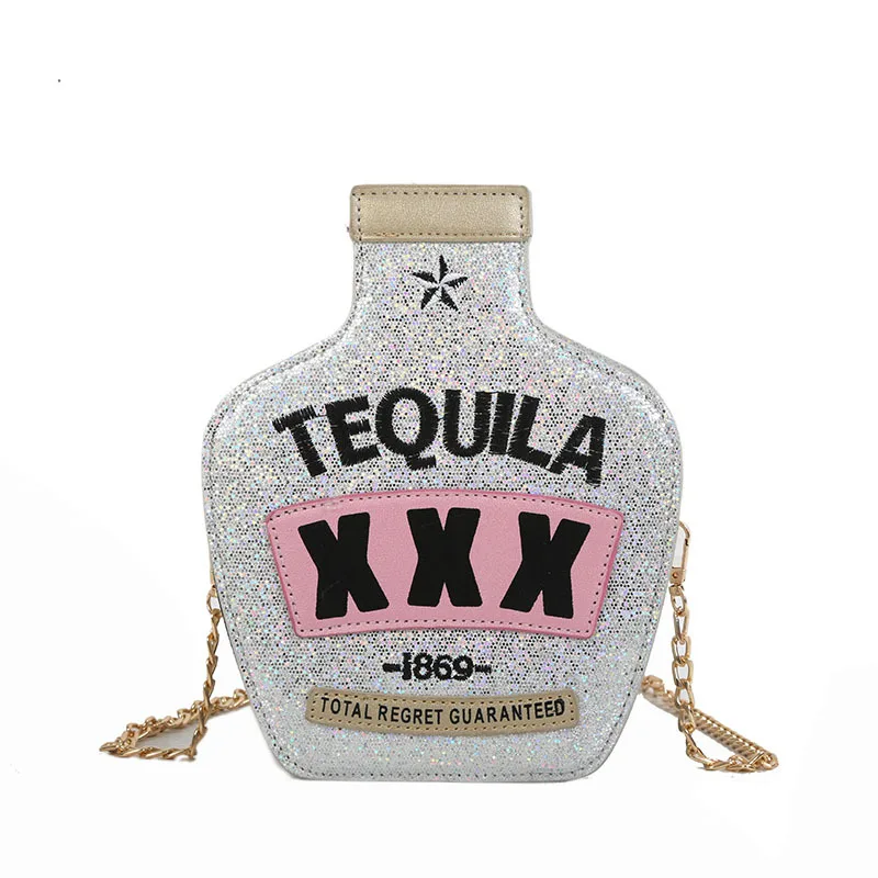 New Fashion glitter laser 2020 purses women and handbags for wine tequila bottle shaped luxury bags
New Fashion glitter laser 2020 purses women and handbags for wine tequila bottle shaped luxury bags