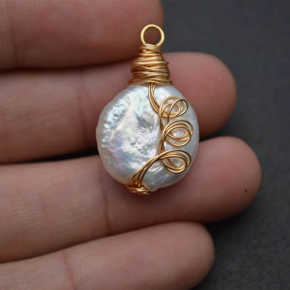 Wire Wrapped Handmade Natural White Pearl Drop Bead Charms Pendant fit Earrings making
Wire Wrapped Handmade Natural White Pearl Drop Bead Charms Pendant fit Earrings making