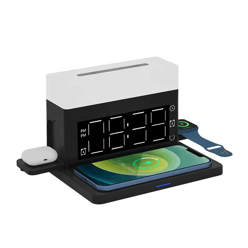 2022 New Arrive 15W Wireless Charging Creative Multi-functional Night Light 6 In 1 Wireless Charger Alarm Clock For iPhone 13, White, black
2022 New Arrive 15W Wireless Charging Creative Multi-functional Night Light 6 In 1 Wireless Charger Alarm Clock For iPhone 13, White, black
