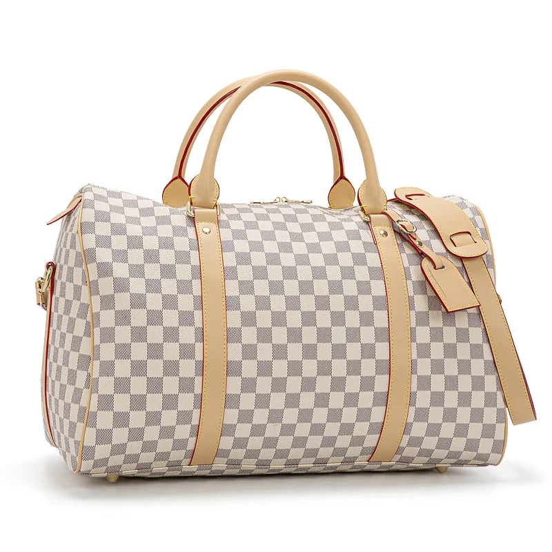 Hot selling custom logo fashion plaid printing travel duffle bag pvc fabric womens sports duffle bag, Beige
Hot selling custom logo fashion plaid printing travel duffle bag pvc fabric womens sports duffle bag, Beige