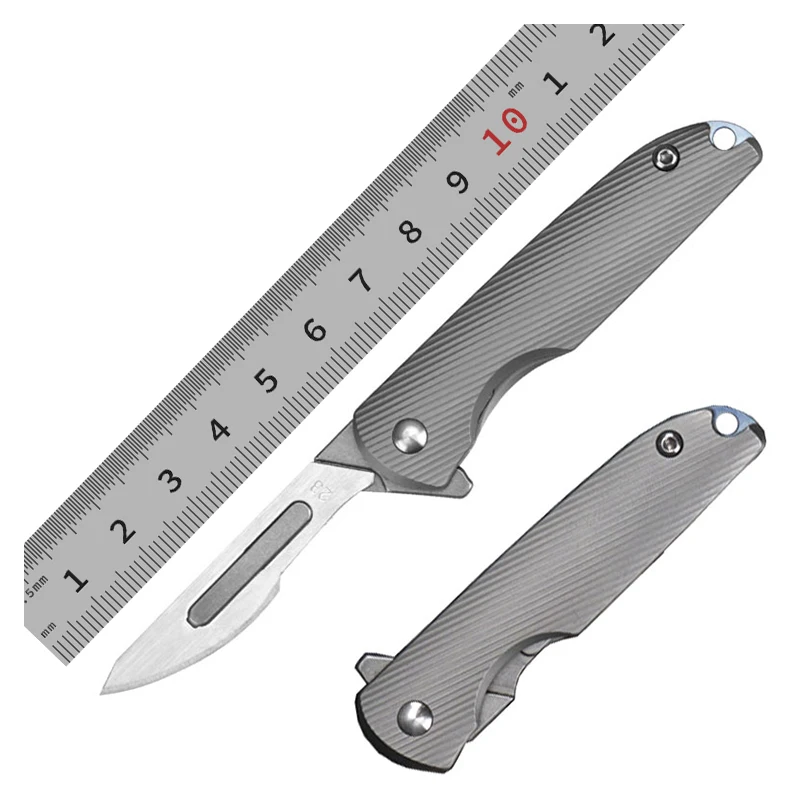 never sharpen exchange scalpel blade folding pocket knife extra 2pcs replaceable surgical #23 edge blade titanium knife camping
never sharpen exchange scalpel blade folding pocket knife extra 2pcs replaceable surgical #23 edge blade titanium knife camping