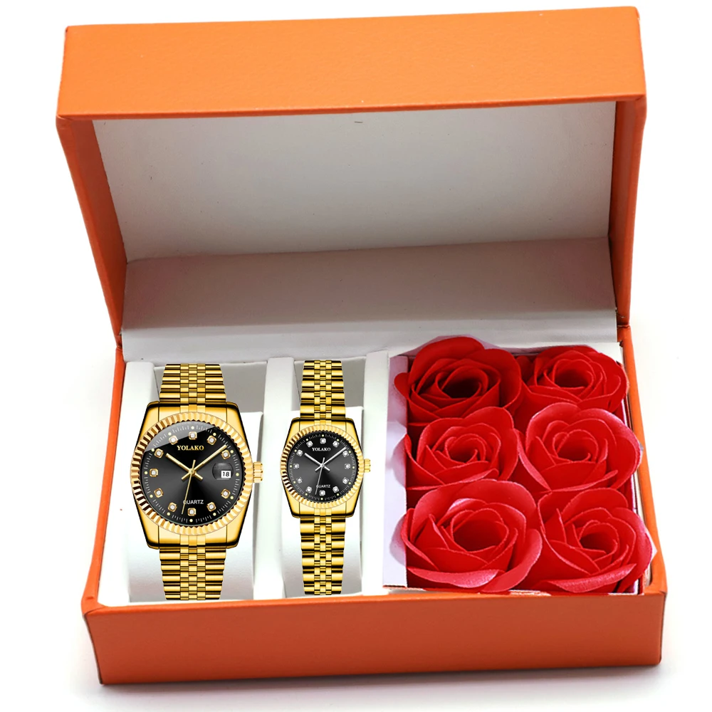 Couple watch set Calendar Top Luxury Waterproof Couple watch Love Women and Titan Men Unisex Stainless Steel Quartz Watch
Couple watch set Calendar Top Luxury Waterproof Couple watch Love Women and Titan Men Unisex Stainless Steel Quartz Watch