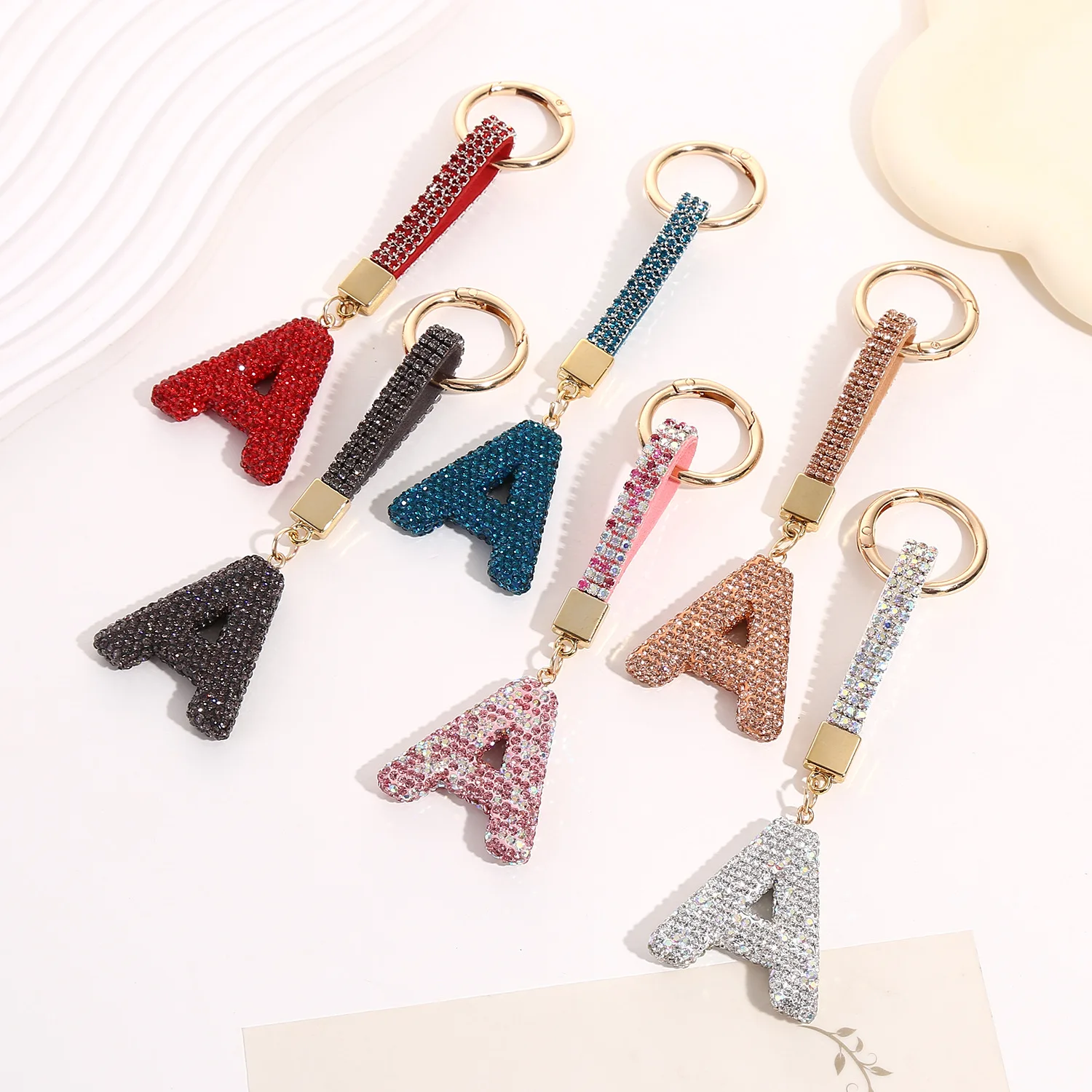 Luxury Colorful Crystal DIY Keychain Small Portable Car KeyropeLetter A Full Diamond Keychain
Luxury Colorful Crystal DIY Keychain Small Portable Car KeyropeLetter A Full Diamond Keychain