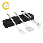 easily cleaned 3pcs garden charcoal bbq grills tools with bag