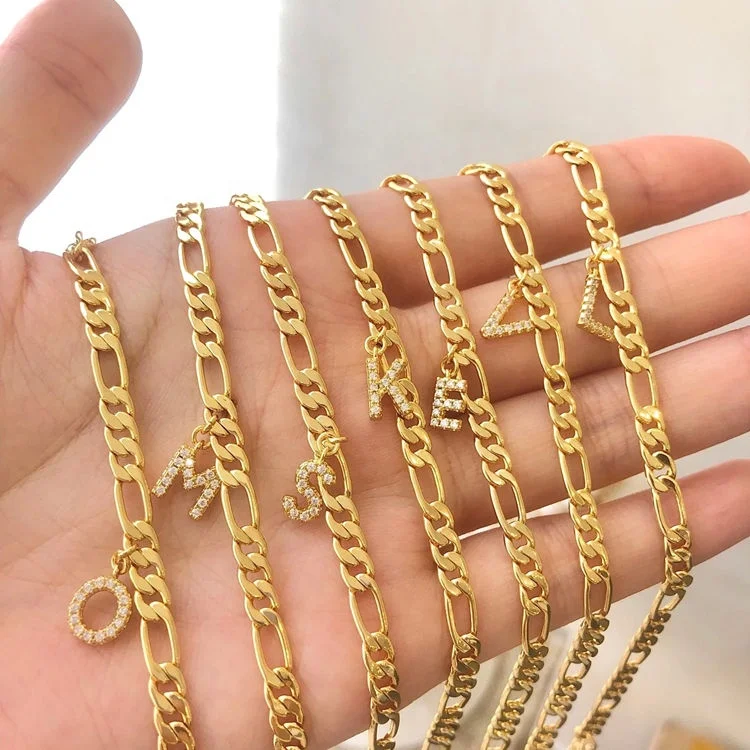 Trendy A-Z Letter CZ Stone Bracelet 18K Gold Plated Stainless Steel Zircon Diamond 26 Alphabet Initial Bracelet for Women, Gold, rose gold, steel, black etc.
Trendy A-Z Letter CZ Stone Bracelet 18K Gold Plated Stainless Steel Zircon Diamond 26 Alphabet Initial Bracelet for Women, Gold, rose gold, steel, black etc.