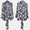 New Arrivals Fashion Women Casual Long Sleeve Floral Print Front Open Kimono Sashes Jacket&Coat