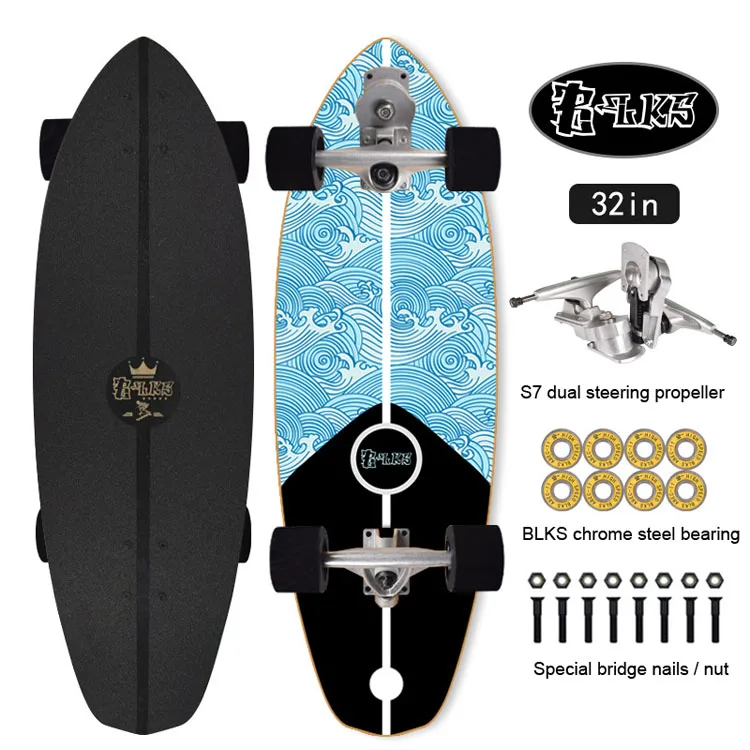 Hot sale skateboard double steering S7 truck caving skate 32 inch 7 ply maple surfskate
Hot sale skateboard double steering S7 truck caving skate 32 inch 7 ply maple surfskate