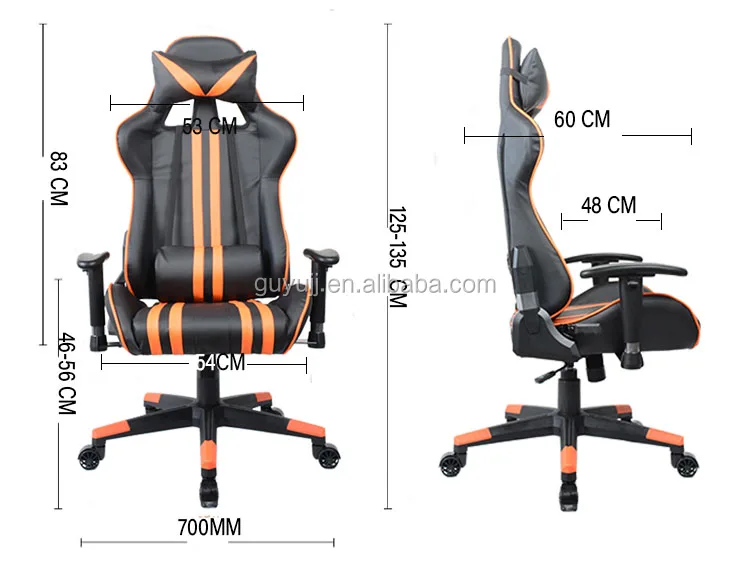 Y-2699 Popular PU Leather Racing Car Chair Gaming Computer Ergonomic Office Chair Neck Pillow And Waist Pillow size Y-2699 Beliebte PU Leder Rennwagen Stuhl Gaming Computer Ergonomische Bürostuhl Nackenkissen und Taille Kissen Größe