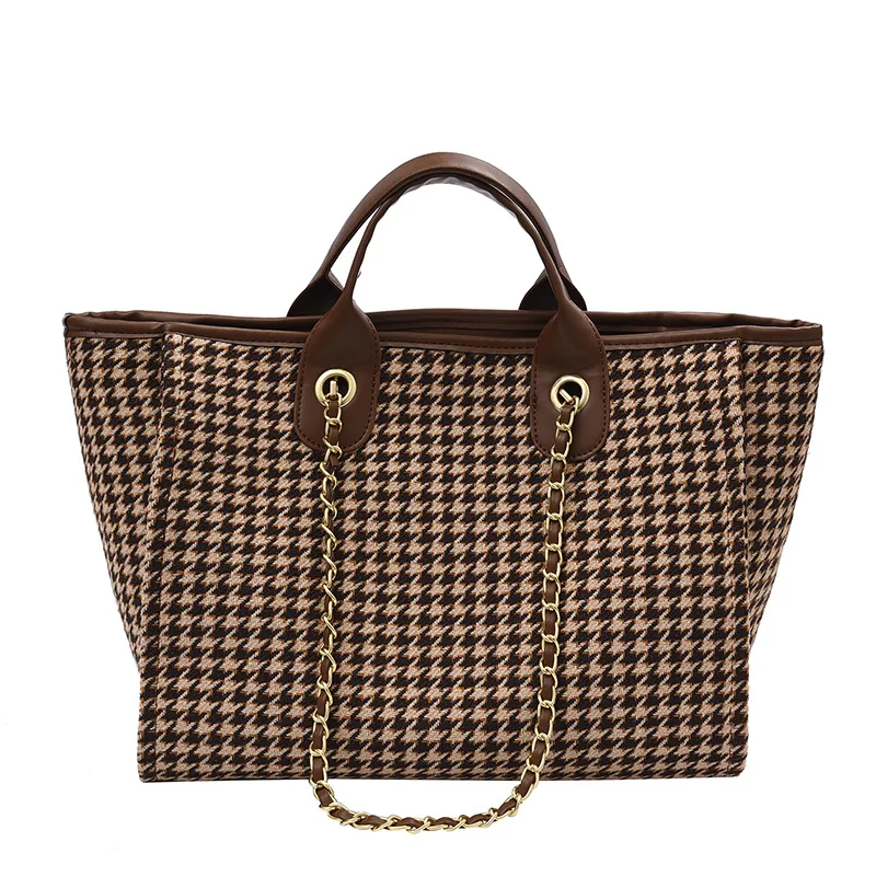 Wholesale large-capacity grid tote bag fashion large-capacity handbag autumn and winter shoulder bag canvas bag, Customized color
Wholesale large-capacity grid tote bag fashion large-capacity handbag autumn and winter shoulder bag canvas bag, Customized color