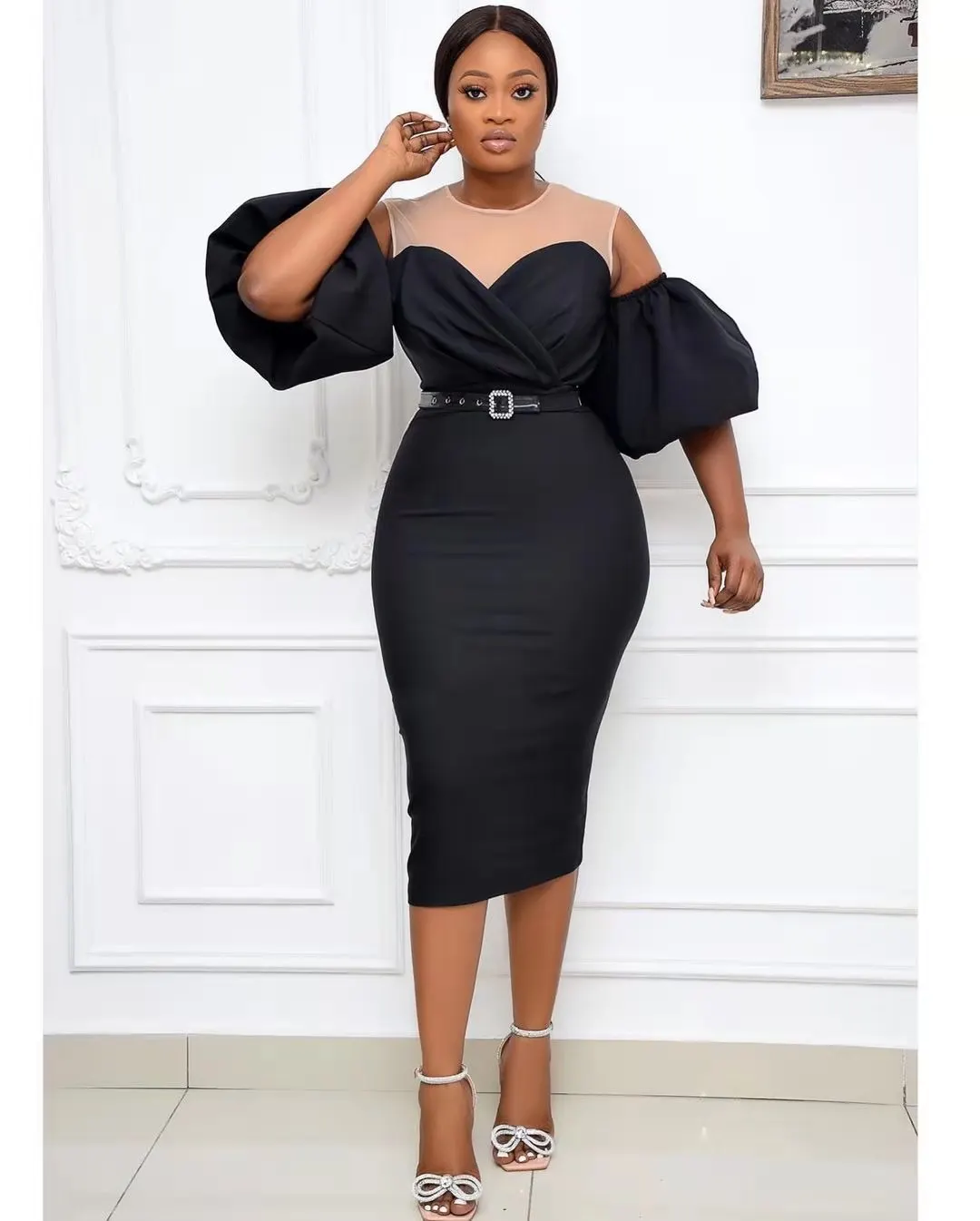2021 bag hip one word collar casual dress office sexy lotus sleeve dress, Shown
2021 bag hip one word collar casual dress office sexy lotus sleeve dress, Shown