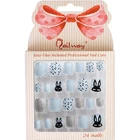 Nail Kids Kids Nails 24pcs Press On Black Rabbit Glitter Blue Fake Nail Tips For Kids