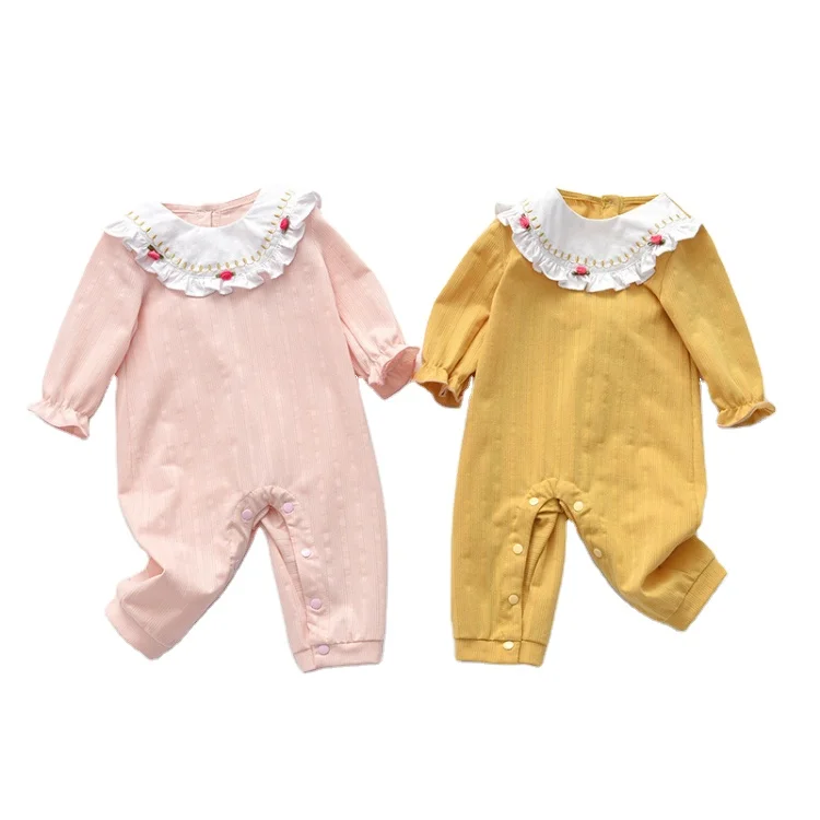 New Design 100% Cotton Ruffled Collar Baby Winter Clothes Kids Girls Romper, Yellow/pink
New Design 100% Cotton Ruffled Collar Baby Winter Clothes Kids Girls Romper, Yellow/pink