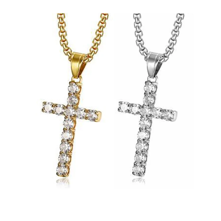 Wholesale Simple Design Gold Crystal Stainless Steel Cross Pendant Necklace Jewelry
Wholesale Simple Design Gold Crystal Stainless Steel Cross Pendant Necklace Jewelry