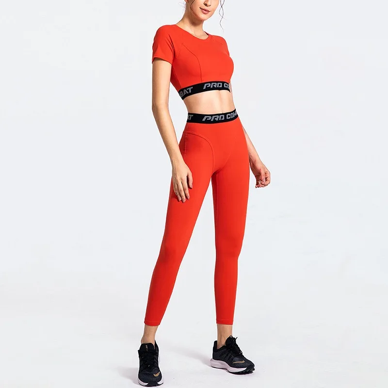 BBSM0428 Orange Factory direct sales female dance training sports suit short sleeve leggings yoga set solid color fitness suit, Flare,gray,brown
BBSM0428 Orange Factory direct sales female dance training sports suit short sleeve leggings yoga set solid color fitness suit, Flare,gray,brown