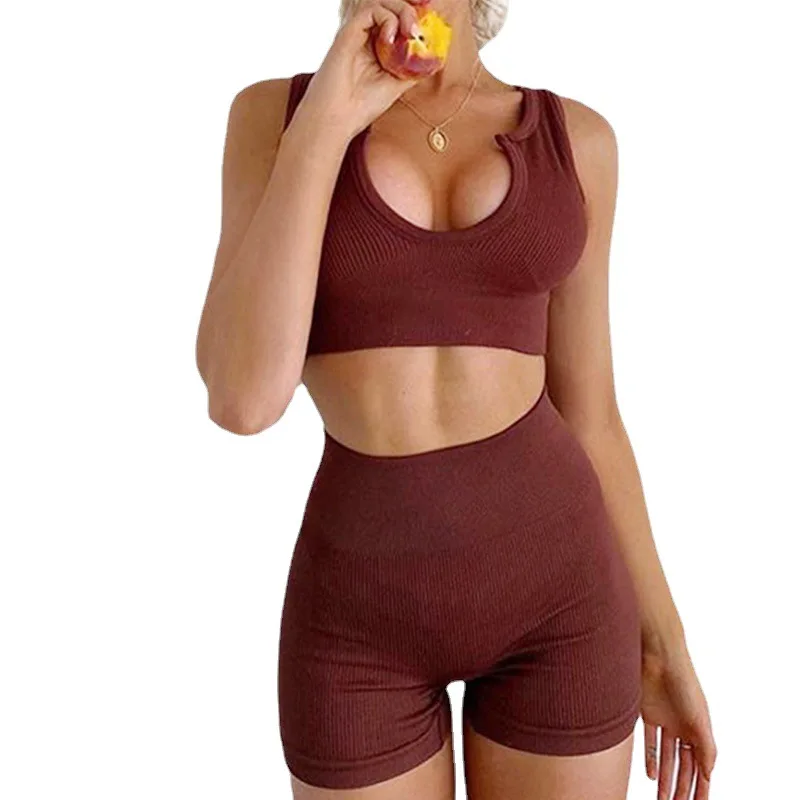 wholesale compression fitness ribbed sports bra and biker shorts sports sets for women
wholesale compression fitness ribbed sports bra and biker shorts sports sets for women