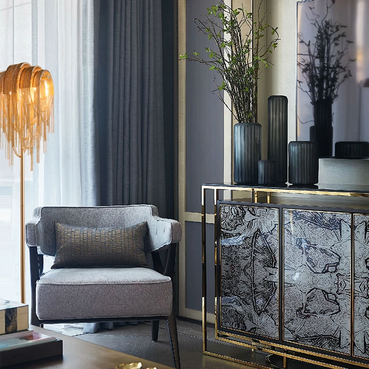 Antique Home hotel Design Luxury Aluminum Chain tassel led light floor Standing Floor Lamp