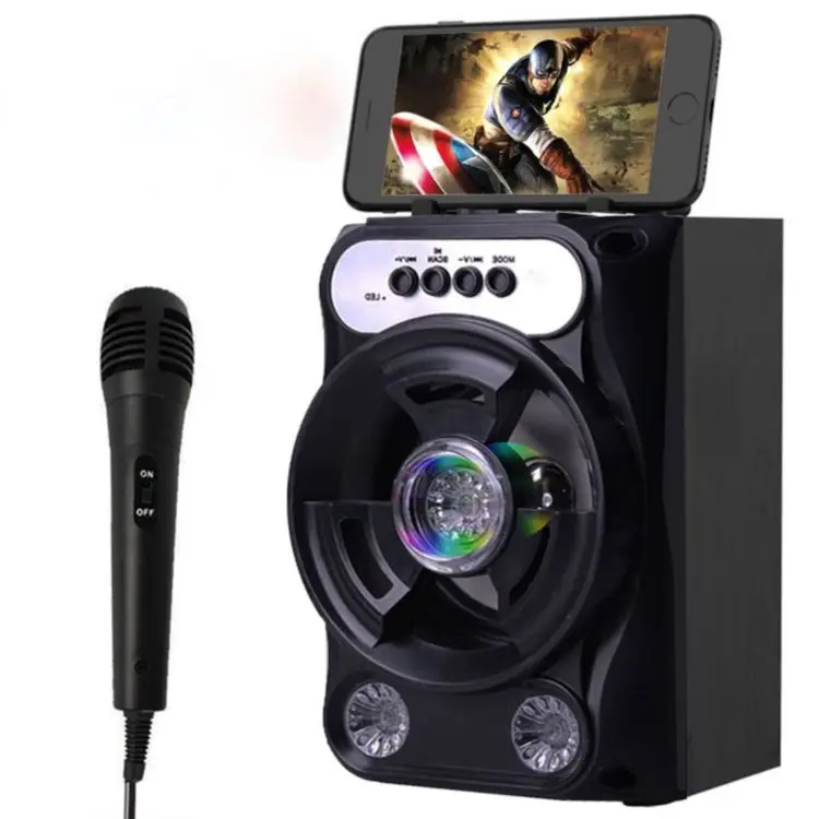 bass speaker speaker usb wireless portable audio subwoofer speaker with wired microphone, Black
bass speaker speaker usb wireless portable audio subwoofer speaker with wired microphone, Black