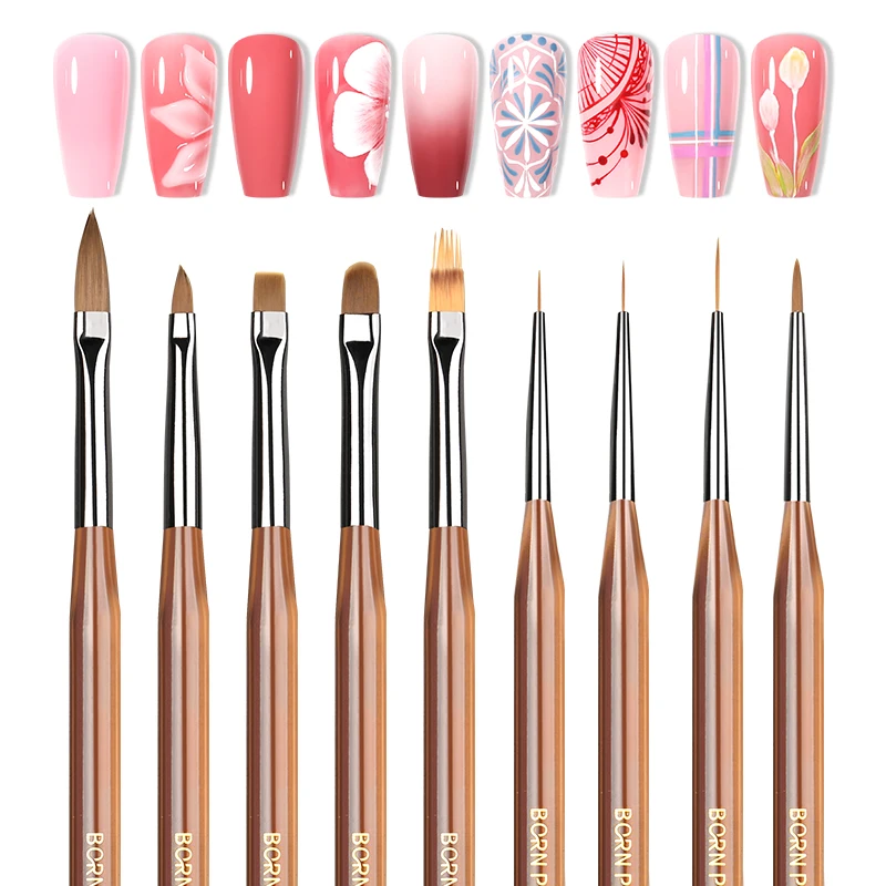 BORN PRETTY 9PCS/SET Kolinsky Acrylic Nail Art Paint Brush Set Professional Nail Liner Striping Brush
BORN PRETTY 9PCS/SET Kolinsky Acrylic Nail Art Paint Brush Set Professional Nail Liner Striping Brush