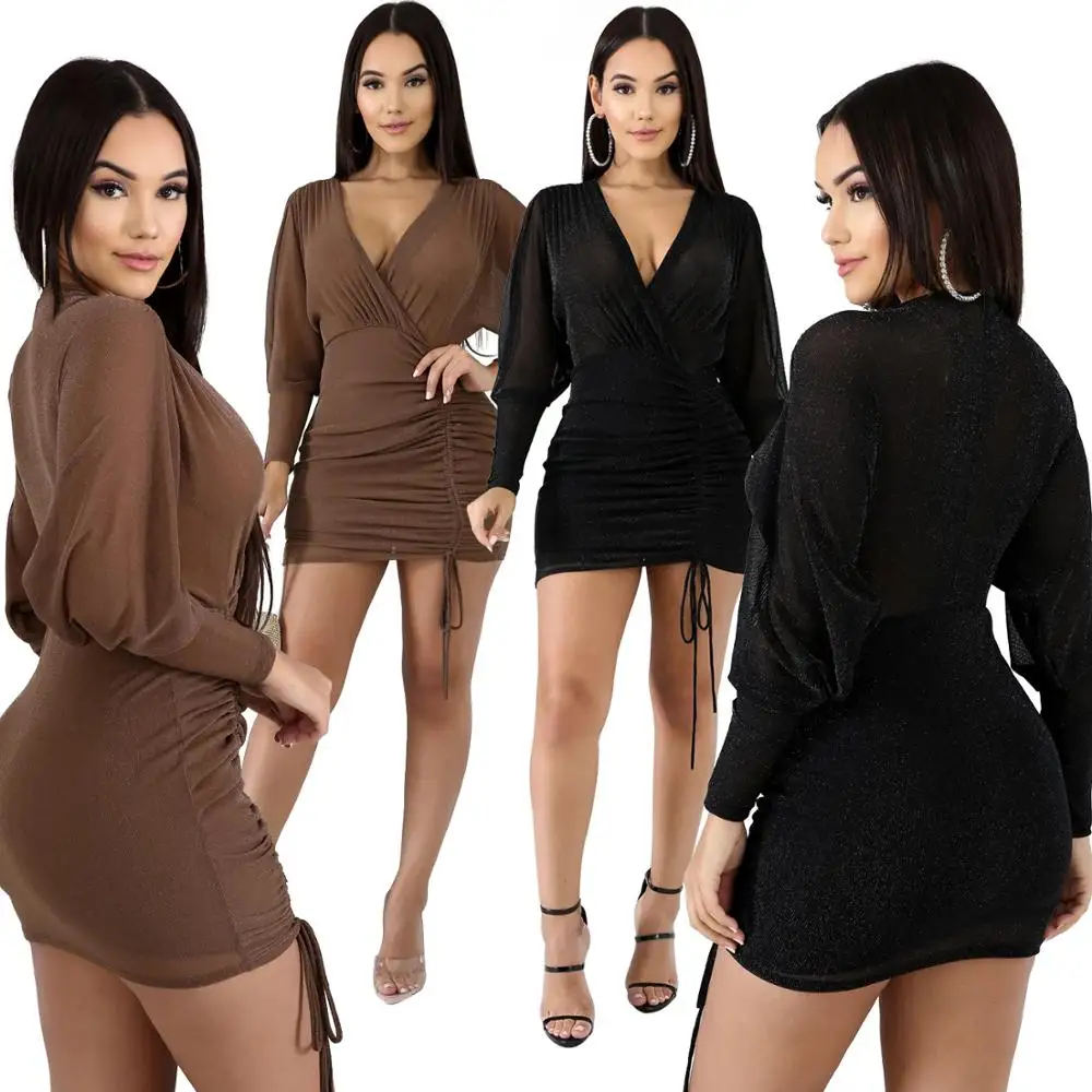 Long Sleeve Plunging Neck Wrapped Drawstring Transport Fancy Hot Club Girls Ruffle Dress Costumes, Customized
Long Sleeve Plunging Neck Wrapped Drawstring Transport Fancy Hot Club Girls Ruffle Dress Costumes, Customized