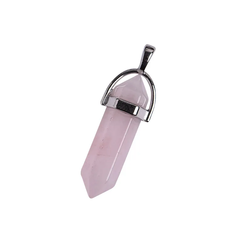 Wholesale high quality Natural crystal pendant rose quartz crystal point pendant bullet necklace hexagonal natural stone jewelry, Pink
Wholesale high quality Natural crystal pendant rose quartz crystal point pendant bullet necklace hexagonal natural stone jewelry, Pink